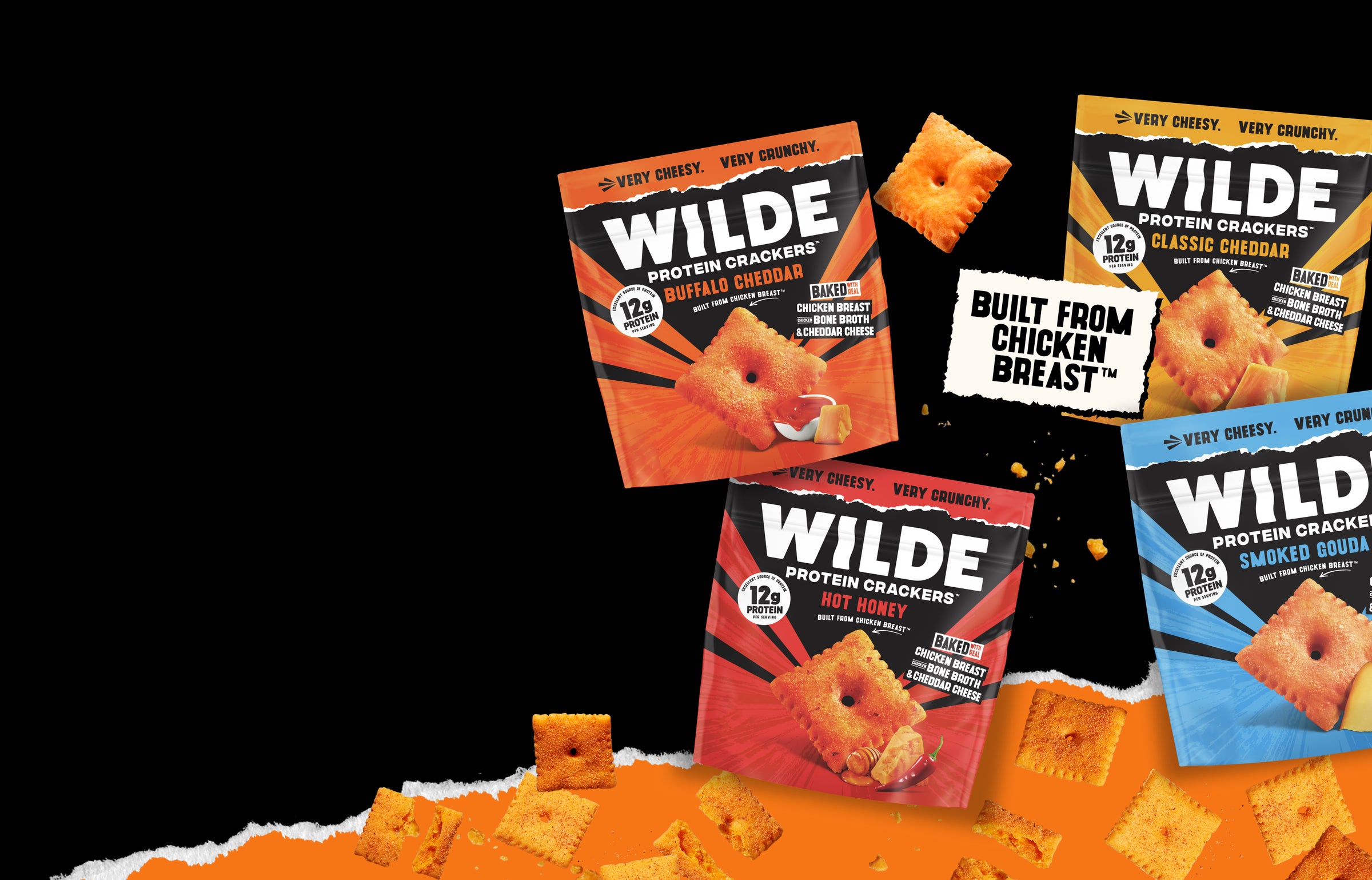 Продуктова визия с опаковки WILDE Protein Crackers