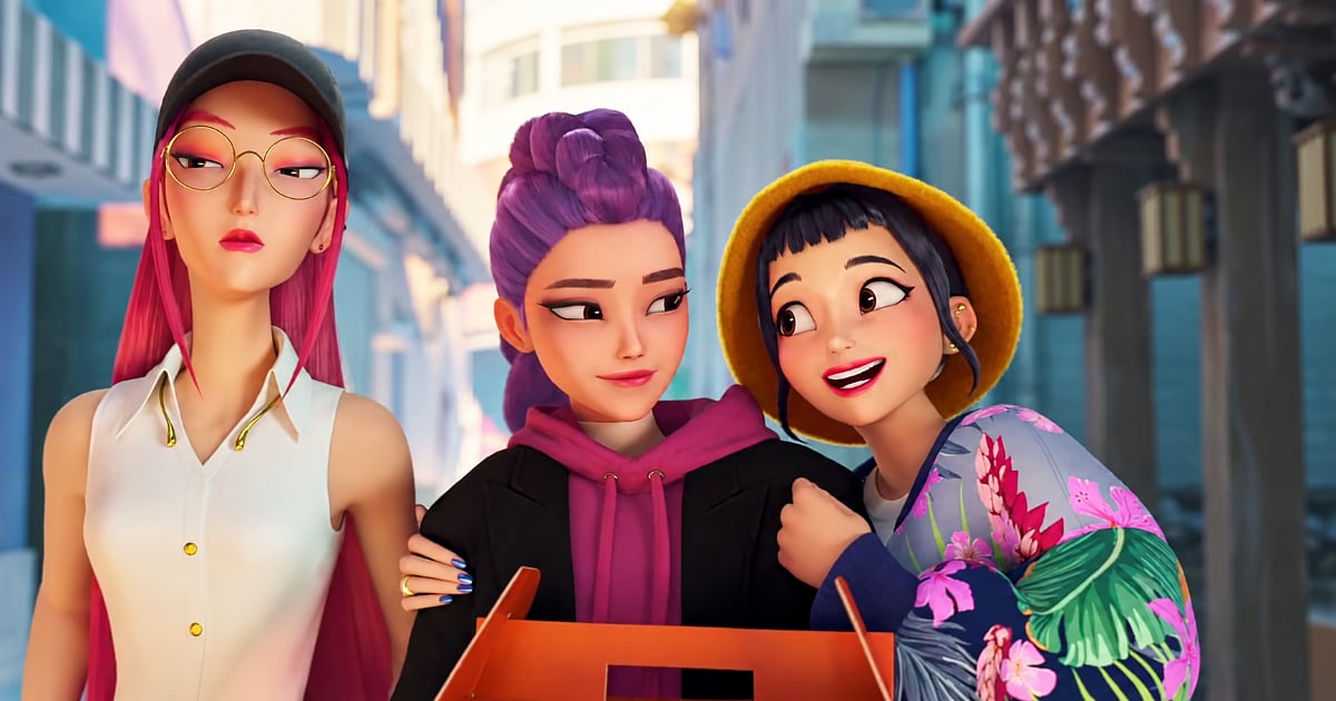 Героините от KPop Demon Hunters в илюстративен кадър от филма