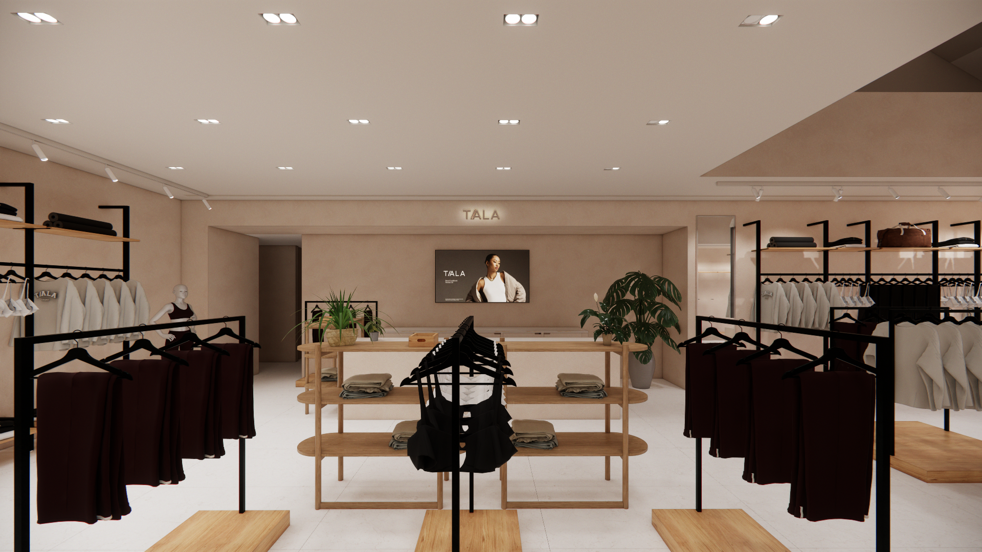 Проектна визуализация на временния магазин TALA в Bicester Village
